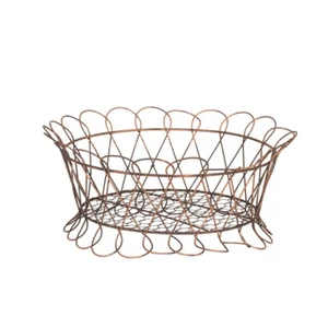 Metal Wire Basket 35cm Flower/Plant Pot Holder Home/Garden Decor Display Brown - Picture 1 of 2