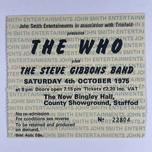 The Who The Steve Gibbons Band Ticket Original Vintage By Numbers Tour 1975 - Bild 1 von 14