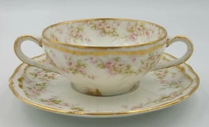 Theodore Haviland Limoges Limoges France Bouillon Cup and Saucer Patent Applied - Picture 1 of 12