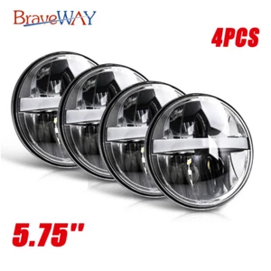 4PCS 5 3/4" 5.75" Projector LED Headlights Sealed Beam Lamp Bulbs Hi/Lo+DRL DOT  - Picture 1 of 12