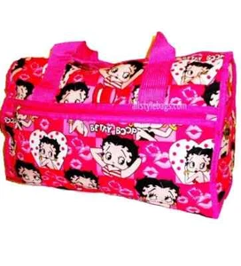 BOLSO DE LONA BETTY BOOP ROSA LONA L 19" VIAJE NOCHE CON ETIQUETAS - Imagen 1 de 10