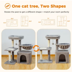 Cat Tree Tower Playing House Condo For Cats Activity Scratching Center Post - Picture 1 of 14