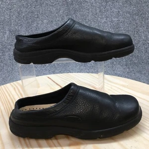 Zuecos Rockport para mujer 6M negros punta redonda zapatos sin cordones informales cómodos cuero - Imagen 1 de 16
