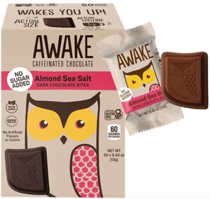 Awake Caffeinated Bites- Almond Sea Salt Dark Choc. 50 Bites, 50mg caffeine each - Picture 1 of 1
