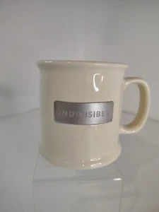 Starbucks INDIVISIBLE mug cup Ivory color Metal Plate Original Made In The USA - Picture 1 of 5