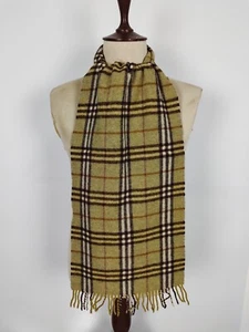 Bufandas bufanda de invierno Burberry genuinas vintage a cuadros nova verde 100 % lana de cordero - Imagen 1 de 5