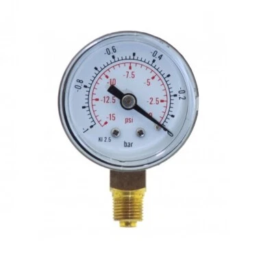 MAGNUM 40mm -15 bis 0 Psi -1 bis 0 Bar 1/8"Vakuummessgerät RADIAL Druckluftmesser