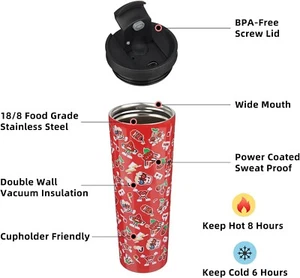 34oz Skinny Tumbler With lid And Straw Stainless Steel Travel Coffee Mug Insulat - Picture 1 of 3