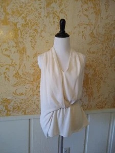 Anthropologie Greylin Silky Cream Top Ivory Sleeveless Business Women's Sz Small - Picture 1 of 7