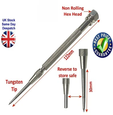 120mm Tungsten Tip Scriber Knurled Handle Hex Head Marking Tool High-Quality UK