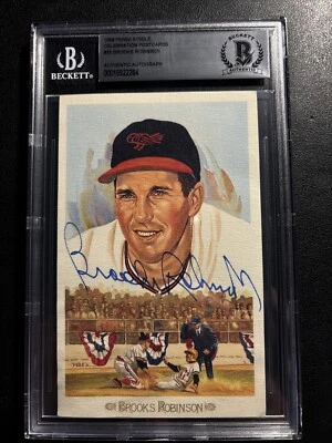 BROOKS ROBINSON BGS SLABBED AUTOGRAPH PEREZ-STEELE CELEBRATION CARD - Image 1 of 3