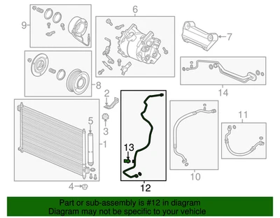 Receptor de tubería de línea de presión de aire acondicionado genuino Acura ILX 2016-2018 OEM 80341-TX6-A03 Foto 1 de 2