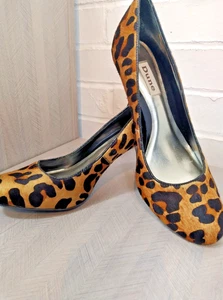 Dune Kitten Heel Leopard Print UK 7 Court Shoe Round Toe Brand New - Picture 1 of 13