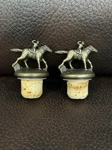 Blanton’s Bourbon Whiskey Cork Bottle Stoppers w/Race Horse & Jockey Letter 'S’ - Picture 1 of 10