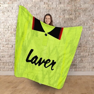 Sheffield 1990 Away Football Shirt - Personalised Large Fleece Blanket 150x150cm - Image 1 of 4