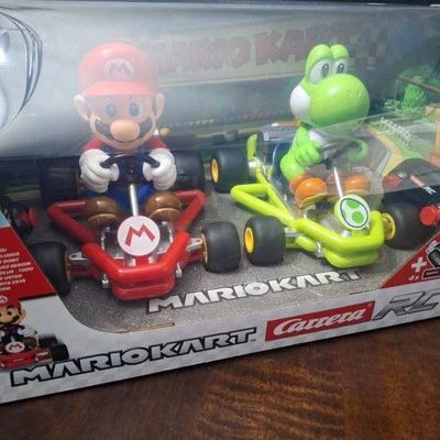 Carrera Super Mario Kart & Yoshi-Rare-Pipe Kart RC Twinpack -Fast Ship! - Image 1 of 4
