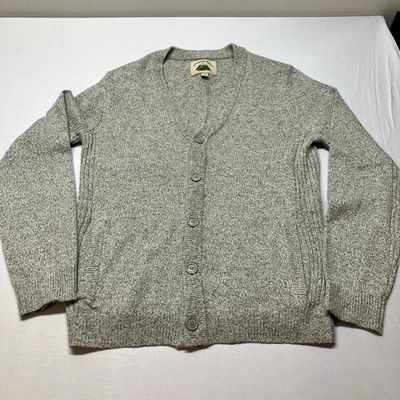 Urban Outfitters O'Hanlon Mills Cuello en V Lana Cárdigan Tweed Suéter Gris Talla S Foto 1 de 4