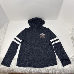 Abercrombie & Fitch Girls 5/6 Pullover Blue Hoodie Pink Logo Light Weight - Picture 1 of 6