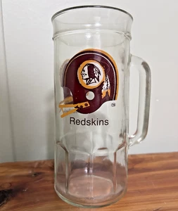 Tazza birra calcio Libby vintage Washington Redskins Stein vetro alto NFL - Foto 1 di 11