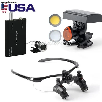 Lupas médicas quirúrgicas dentales 4,0X lupa binocular Ergo/LED 5W faro - Imagen 1 de 4