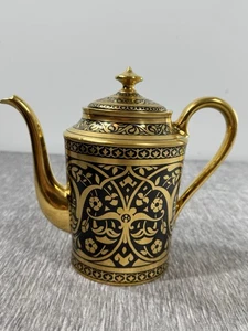 Limoges Superieur Legrand French France Schwarz & Gold Teekanne Kaffee mit Deckel - Bild 1 von 15