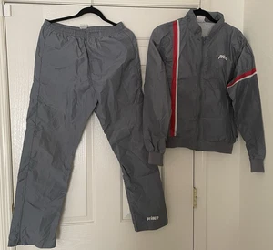 Traje cortavientos vintage Prince Sports Warm Up 2 piezas talla M gris con capucha - Imagen 1 de 15