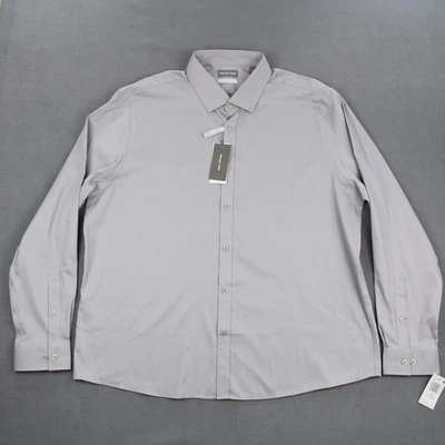 Michael Kors Slim Fit Airsoft Eco Long Sleeve Button Down Shirt Mens 2XL Grey - Image 1 of 4