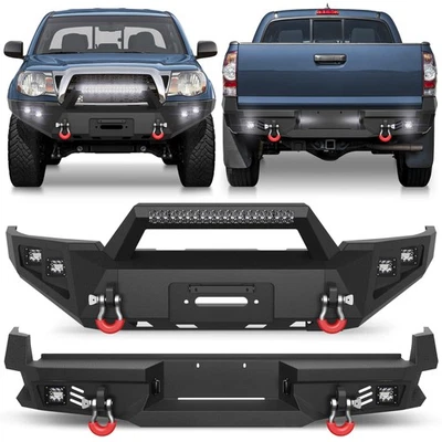 Front or Rear Step Bumper w/LED Lights & Winch Plat For Toyota Tacoma 2005-2015 Foto 1 de 4
