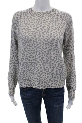 Suéter Aqua Cashmere Mujer Cachemira Estampado Animal Cuello Redondo Beige Talla XS Foto 1 de 4