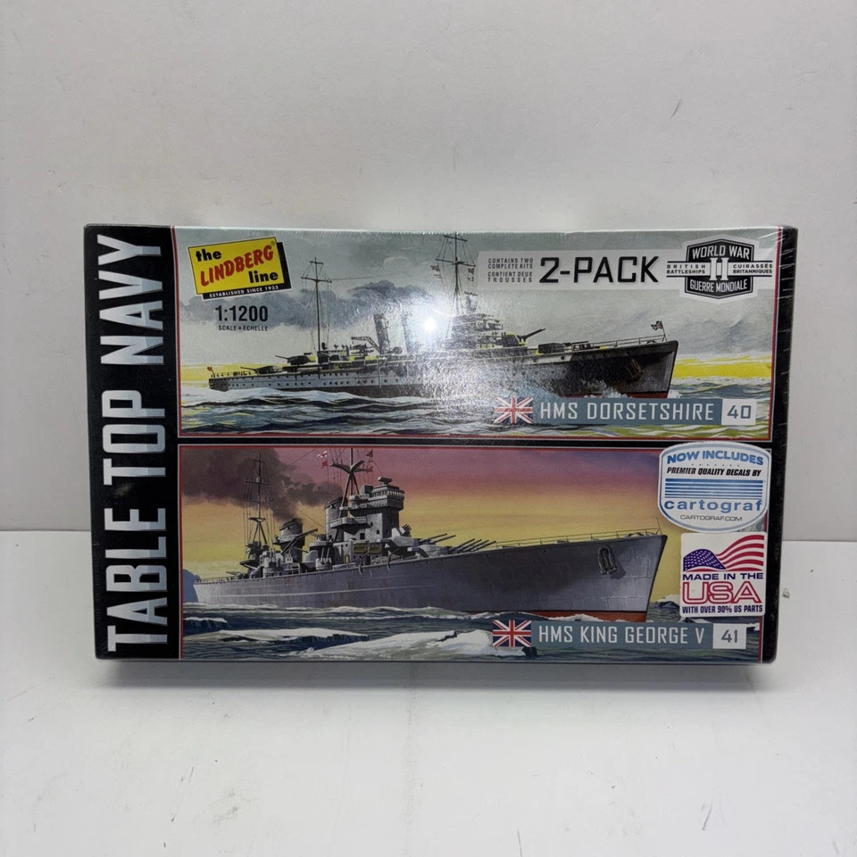 Ronda 2 The Lindberg Line Paquete de 2 HMS Dorsetshire 40 y HMS King George V 41, EE. UU. Foto 1 de 1