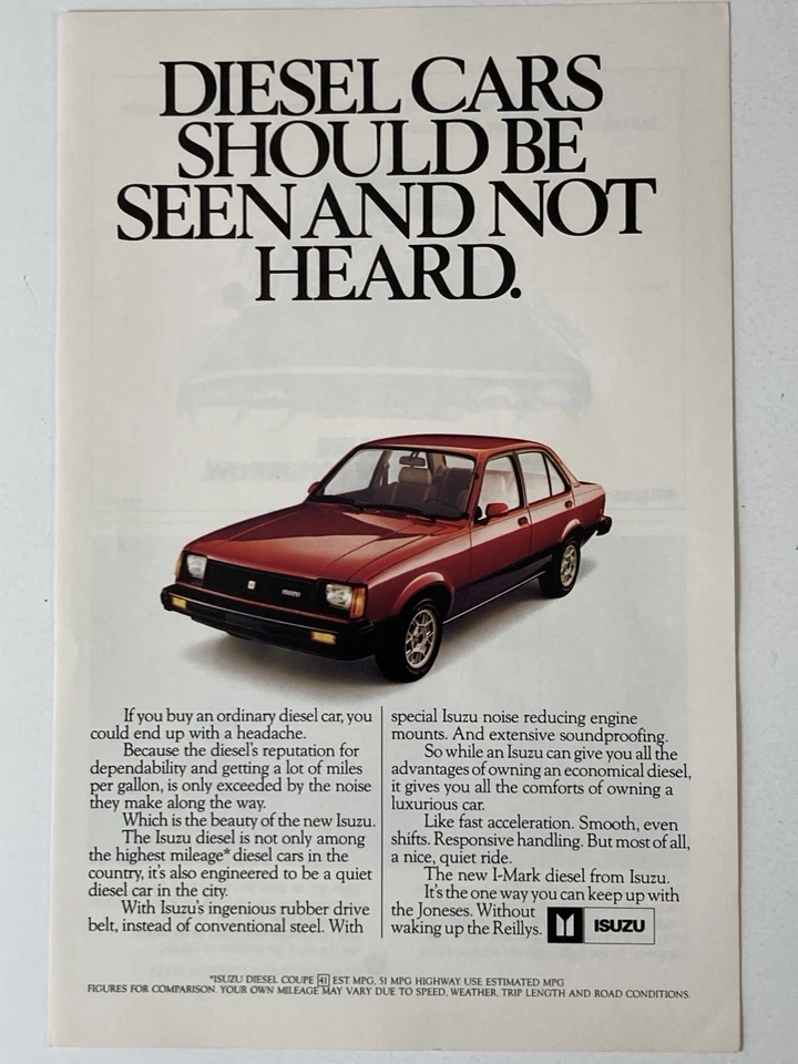 Anuncio impreso Isuzu I-Mark 1982 diésel Foto 1 de 2