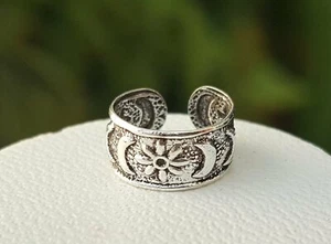 Sun and Moon Silver Ear Cuff - 171H1 - 925 Real Sterling Silver - Picture 1 of 1
