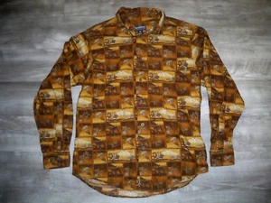 Camicia Woolrich bottoni davanti manica lunga xilografia scatole uomo taglia media vintage - Foto 1 di 9