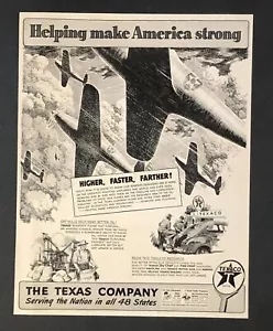 Anuncio de gas de Texas 1942 Segunda Guerra Mundial aviones de guerra militares Estados Unidos impresión de colección AD - Imagen 1 de 1