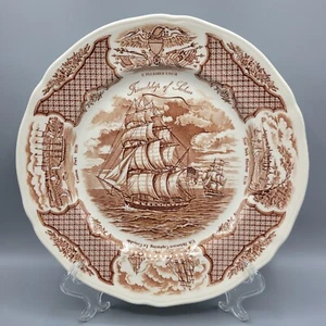 Alfred Meakin England Fair Winds The Friendship Of Salem Dinner Plate Brown - Picture 1 of 3