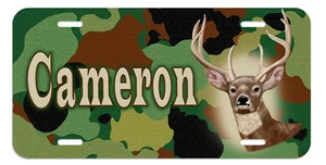 Placa de licencia automática Buck Deer de camuflaje personalizar regalos cazadores cualquier nombre-texto - Imagen 1 de 1