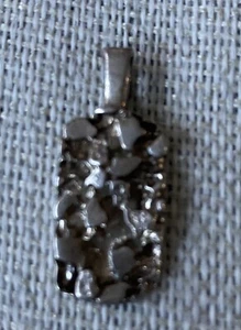 Vintage Sterling Silver Nugget-Style Pendant Textured Brutalist Organic Design - Picture 1 of 7