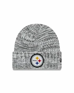NUEVO CON ETIQUETAS NEW ERA PITTSBURGH STEELERS LATERAL MUJER DEPORTE TEJIDO INVIERNO SOMBRERO GRIS BLANCO - Imagen 1 de 2