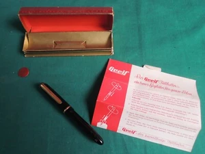 L68-PENNA STILOGRAFICA+BOX-GREIF-FONTAIN PEN SCATOLA REGALO NERO STUDIO NIB - Picture 1 of 11