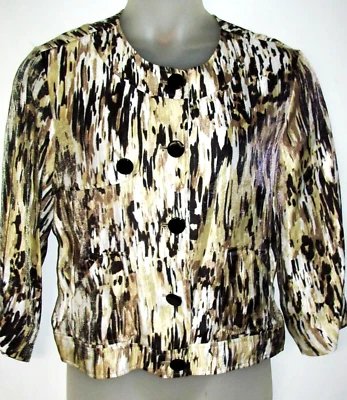 Exc Womens RUBY RD Button Front Abstract Shimmer LT Weight Jacket 16 XL - Image 1 of 2