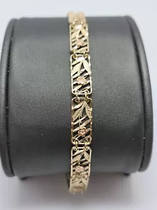10k Gelbgold zweifarbiges Rose Gliederarmband 7,75" 4,5 Gramm 6,8 mm breit - Bild 1 von 5
