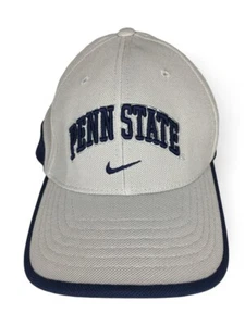 PENN STATE Nittany Lions HAT NIKE Team FlexFit Dri-Fit Cap S/M - Lt. Gray & Blue - Picture 1 of 7