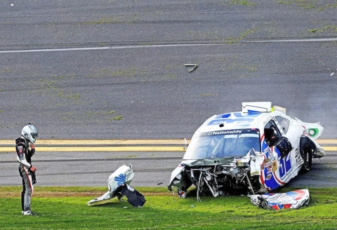 Kyle Larson 2013 Daytona CRASH NASCAR Nationwide 13x19 Poster Gloss Photo 4RWQ Cover