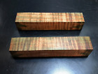 PB43) 2 STABILIZED Double Dyed Curly Maple Turning Pen Blanks 7/8"+/- Reel Set