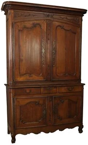 Antique French Oak Cabinet with Patina Finish - Picture 1 of 12