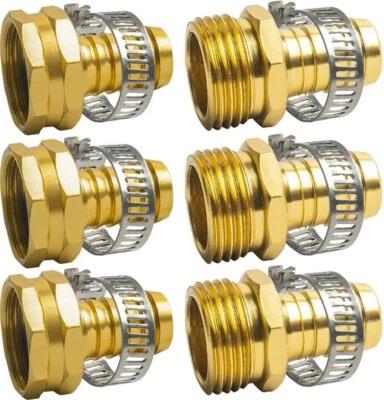 Kit de reparación de conectores de manguera de agua de jardín de 5/8" extremos accesorios abrazadera aluminio Foto 1 de 4