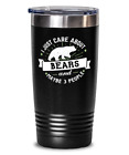 Cute Gift for Bears Animal Lovers - Funny 20oz Black Tumbler Mug Stainless Steel