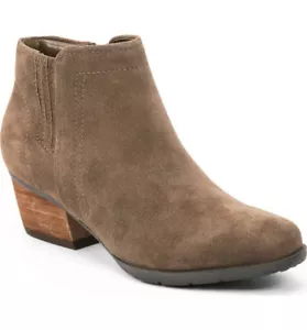 NEW Blondo Valli 2.0 Waterproof Suede Ankle Bootie Boot/Side Zip 7.5 Dark Taupe - Picture 1 of 12