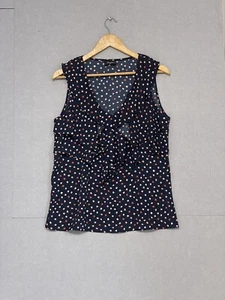 Blusa Jeanswest para mujer azul marino sin mangas con volantes talla 12 - Imagen 1 de 4