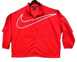 Nike Pro Para Hombre Grande Naranja Cremallera Completa Grande Swoosh Chaqueta Ligera Cortavientos - Imagen 1 de 9